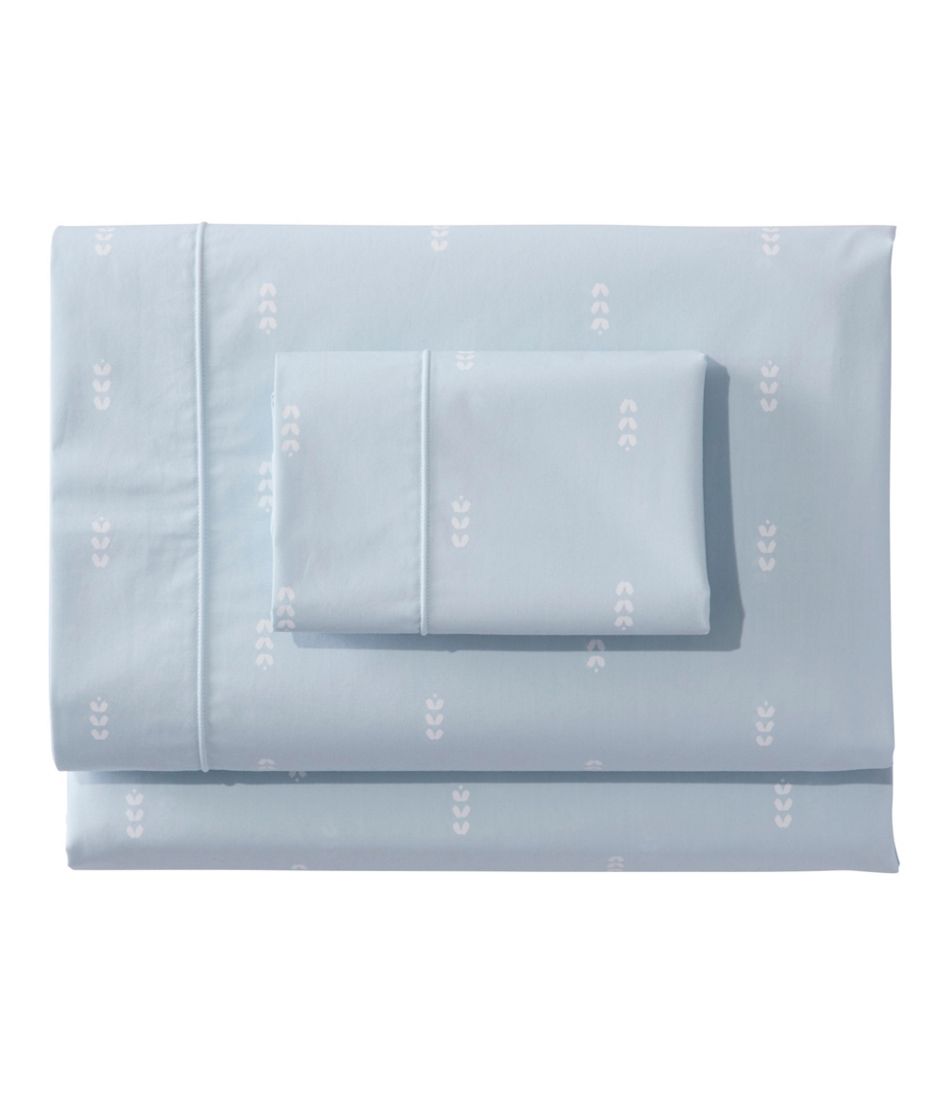 Sunwashed Percale Sheet Collection, Stamped Leaf Print / L.L.Bean