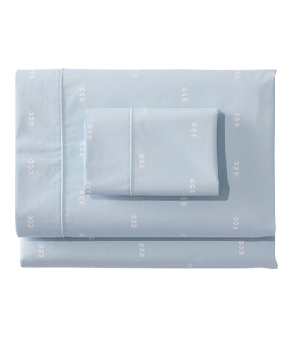 Sunwashed Percale Sheet Collection, Stamped Leaf Print / L.L.Bean