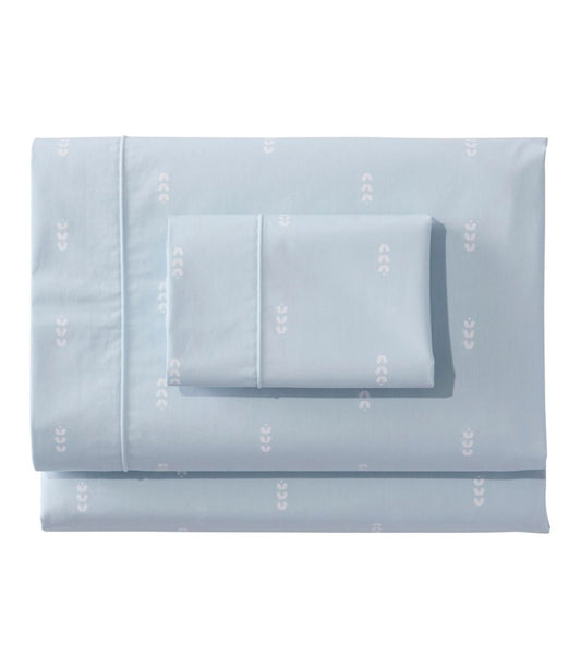 Sunwashed Percale Sheet Collection, Stamped Leaf Print / L.L.Bean