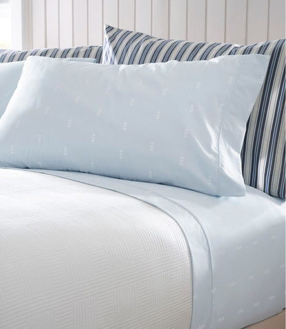 Sunwashed Percale Sheet Collection, Stamped Leaf Print / L.L.Bean
