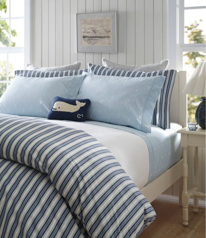 Sunwashed Percale Sheet Collection, Stamped Leaf Print / L.L.Bean