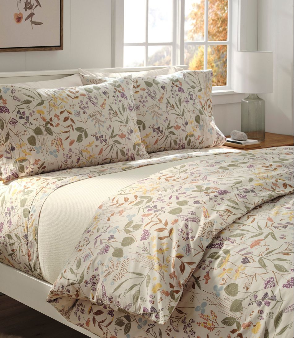 Birch Floral Percale Comforter Cover Collection / L.L.Bean