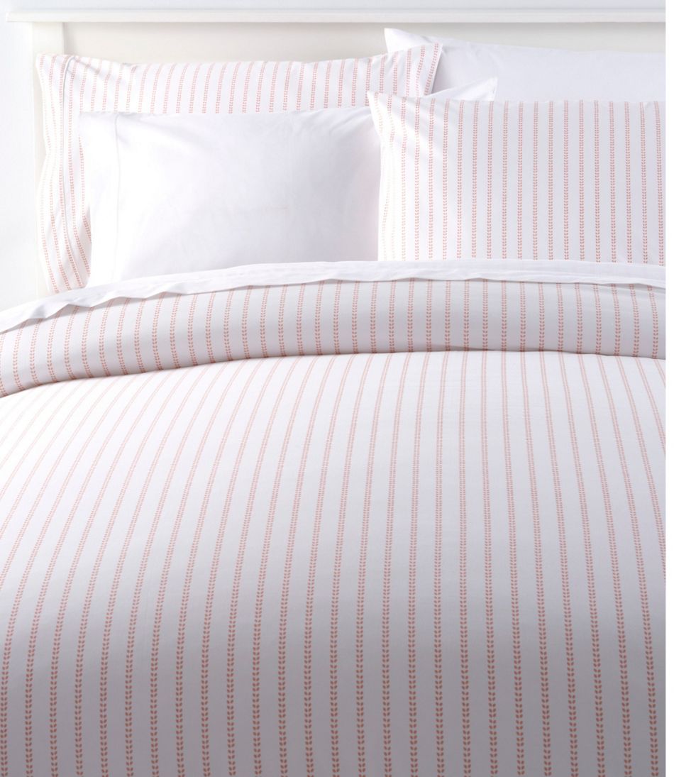 Sunwashed Percale Comforter Cover, Stripe Leaf / L.L.Bean