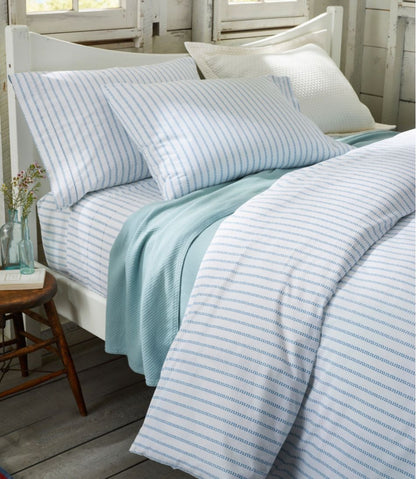 Sunwashed Percale Comforter Cover, Stripe Leaf / L.L.Bean