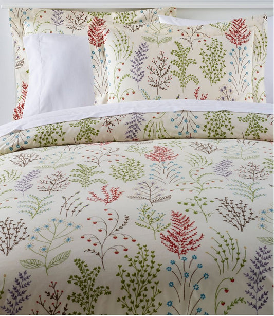 Botanical Floral Percale Comforter Cover Collection / L.L.Bean