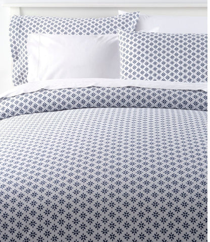 Sunwashed Percale Comforter Cover, Block Floral Print / L.L.Bean