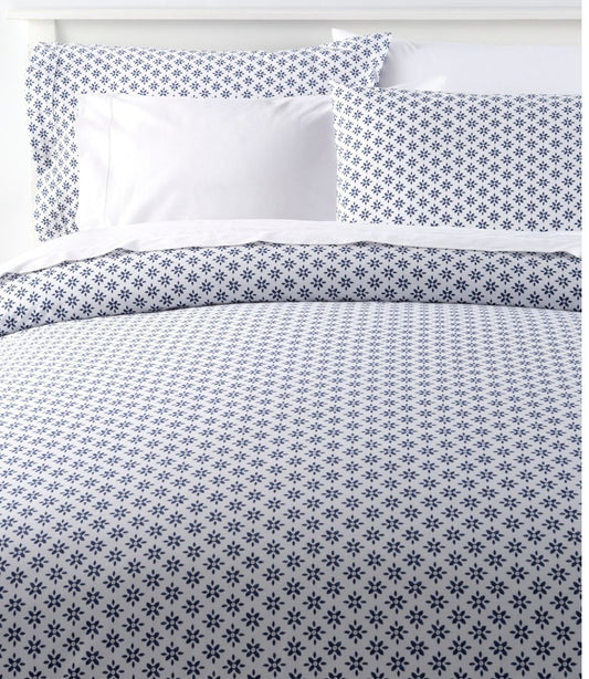 Sunwashed Percale Comforter Cover, Block Floral Print / L.L.Bean
