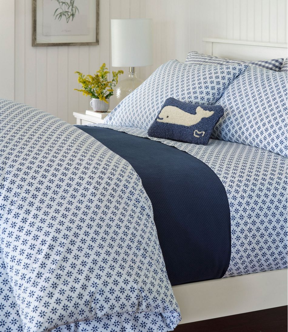Sunwashed Percale Comforter Cover, Block Floral Print / L.L.Bean