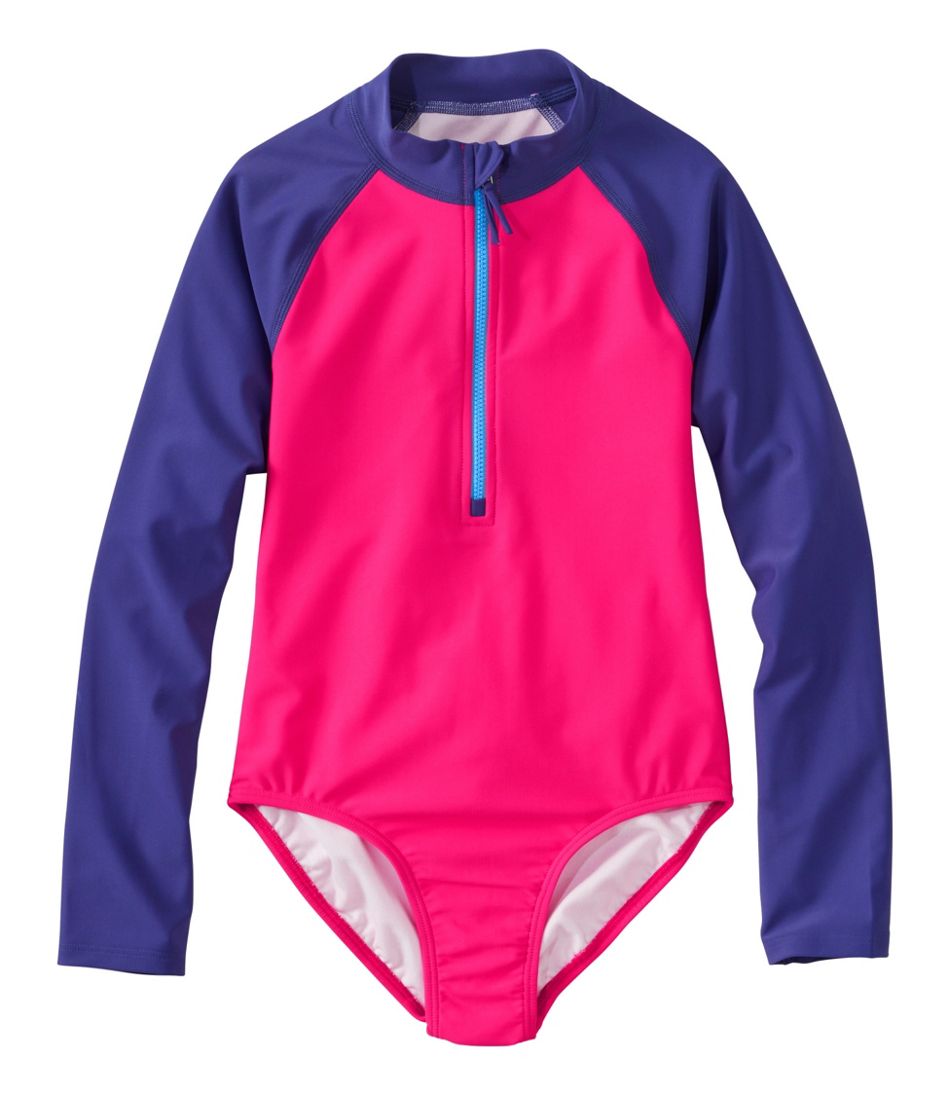 Girls' Watersports Swimwear, Rashguard One-Piece / L.L.Bean