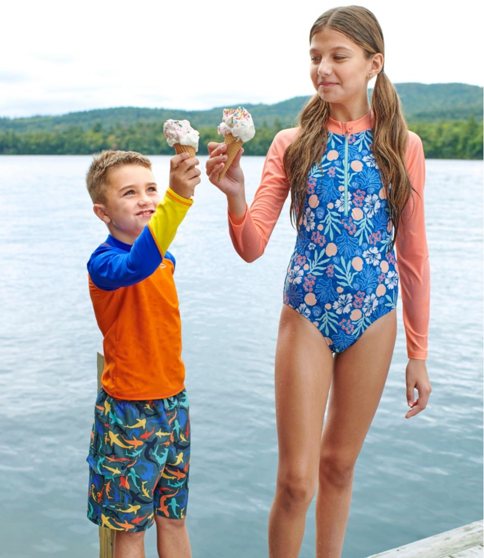 Girls' Watersports Swimwear, Rashguard One-Piece / L.L.Bean