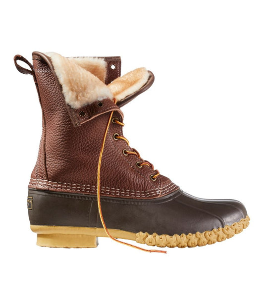 Men's Bean Boots, 10" Shearling-Lined Tumbled Leather / L.L.Bean