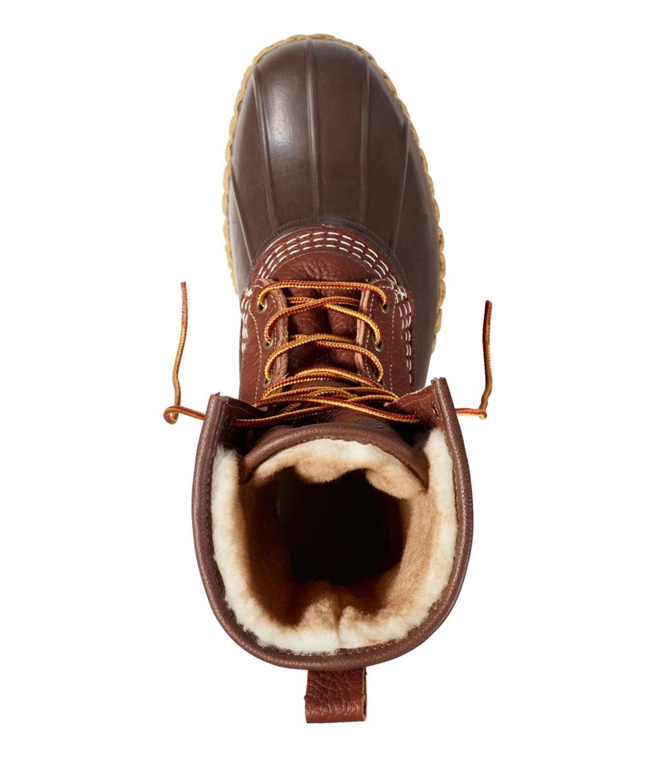 Men's Bean Boots, 10" Shearling-Lined Tumbled Leather / L.L.Bean