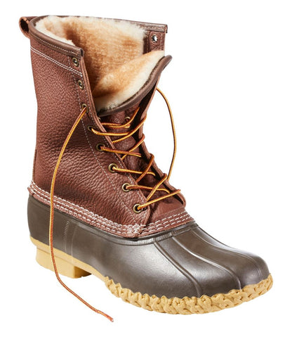 Men's Bean Boots, 10" Shearling-Lined Tumbled Leather / L.L.Bean