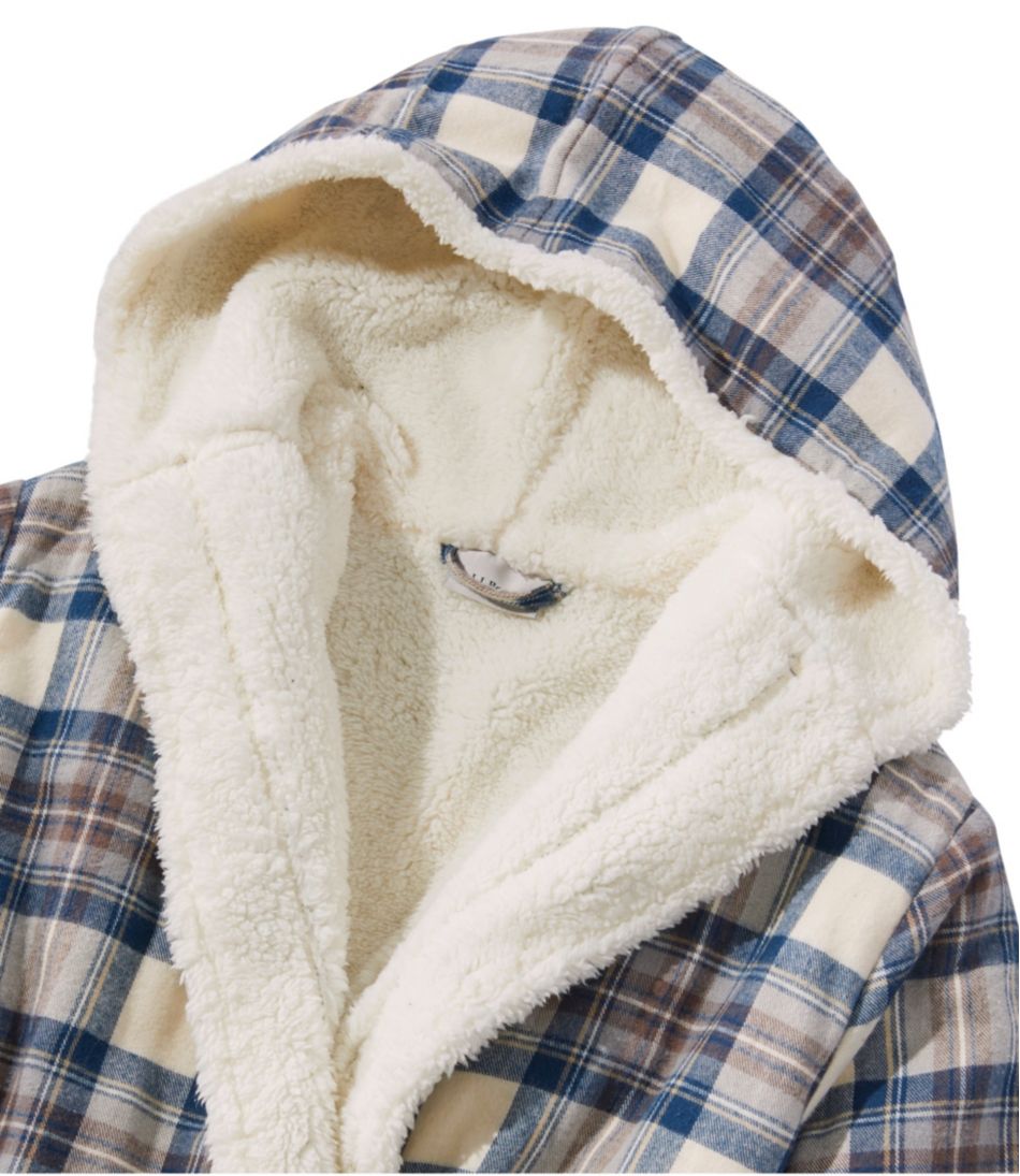 Women's Scotch Plaid Flannel Robe, Sherpa-Lined Long / L.L.Bean