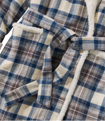 Women's Scotch Plaid Flannel Robe, Sherpa-Lined Long / L.L.Bean