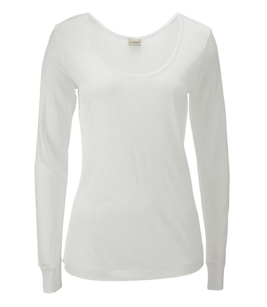 Women's Silk Pointelle, Long-Sleeve Scoopneck / L.L.Bean