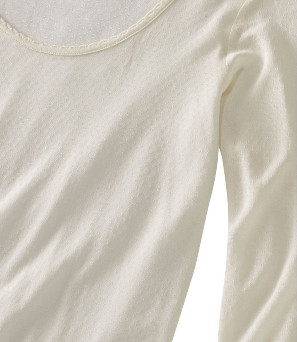 Women's Silk Pointelle, Long-Sleeve Scoopneck / L.L.Bean