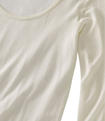 Women's Silk Pointelle, Long-Sleeve Scoopneck / L.L.Bean