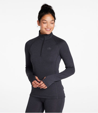 Women's Midweight Base Layer Crew Top, 1/4 Zip / L.L.Bean