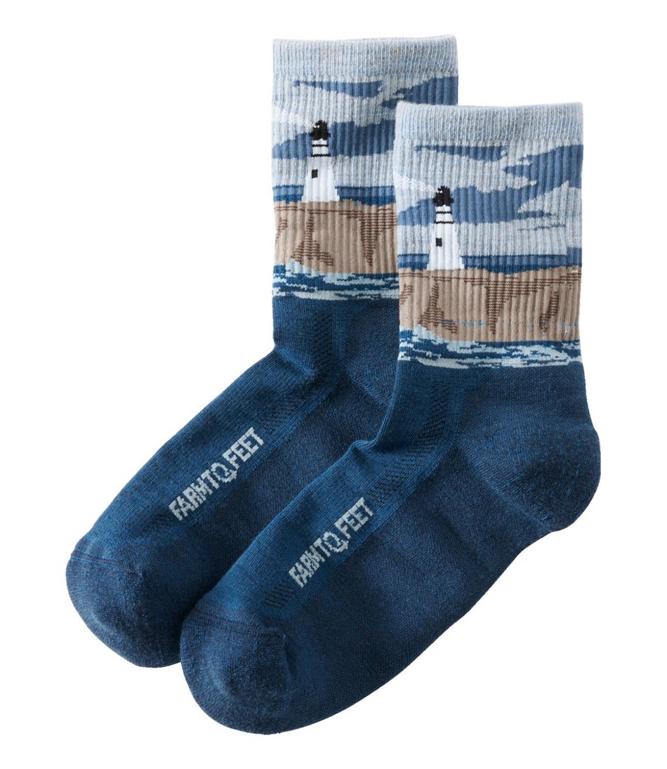 Adults' Farm to Feet Cape Headlight Lighthouse Light Cushion 3/4 Crew Socks / L.L.Bean