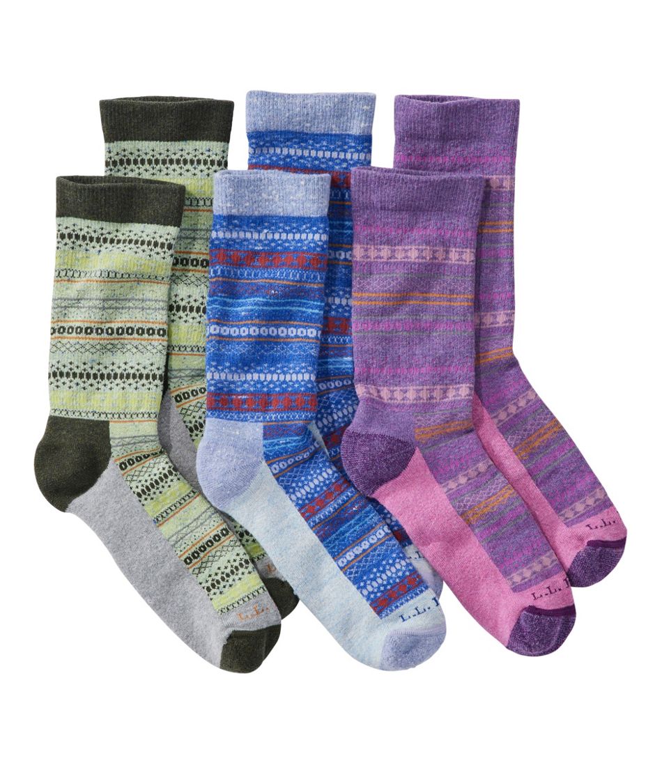 Adults' Wicked Soft Cotton Socks Fair Isle Gift Set, 3-Pack / L.L.Bean