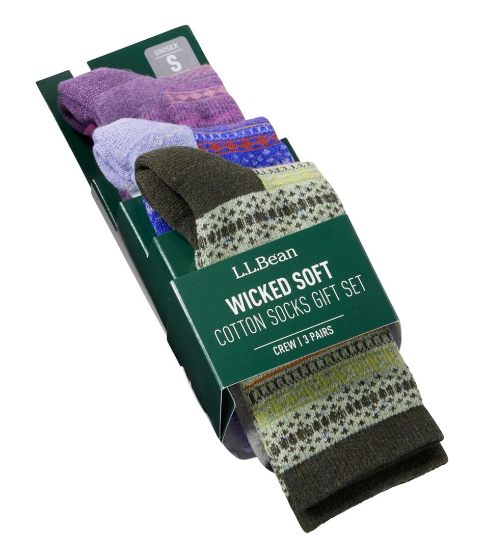 Adults' Wicked Soft Cotton Socks Fair Isle Gift Set, 3-Pack / L.L.Bean