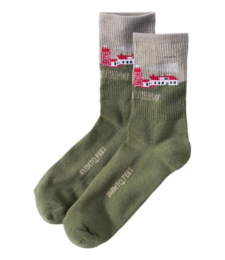 Adults' Farm to Feet Portland West Quoddy Lighthouse Light Cushion 3/4 Crew Socks / L.L.Bean