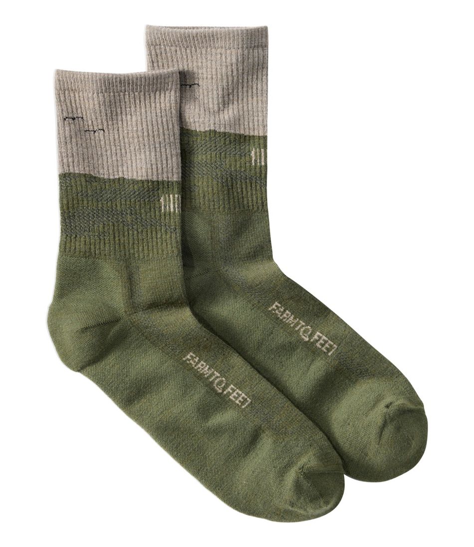 Adults' Farm to Feet Portland West Quoddy Lighthouse Light Cushion 3/4 Crew Socks / L.L.Bean