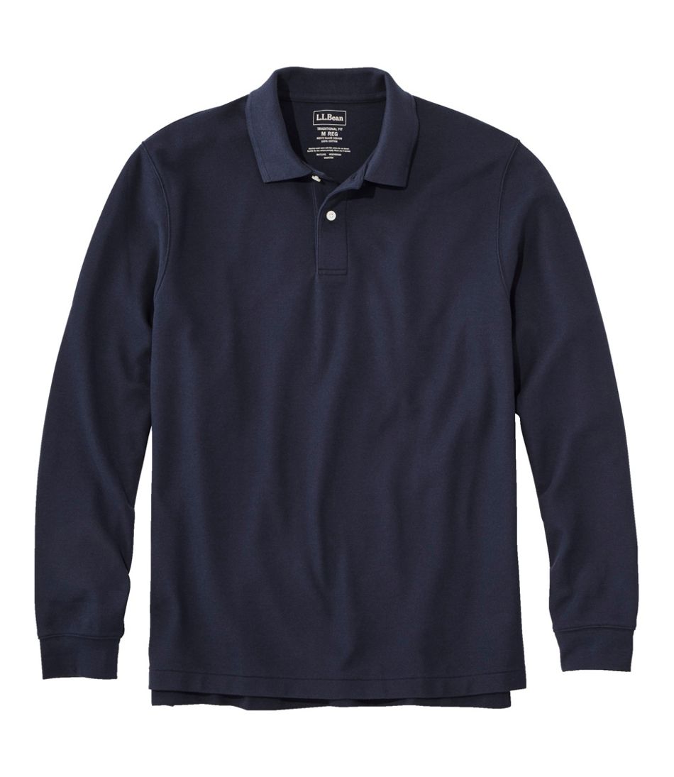 Men's Premium Double L® Polo, Long-Sleeve Without Pocket / L.L.Bean