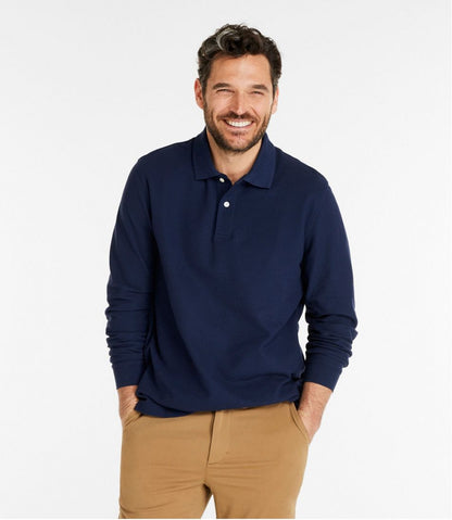 Men's Premium Double L® Polo, Long-Sleeve Without Pocket / L.L.Bean