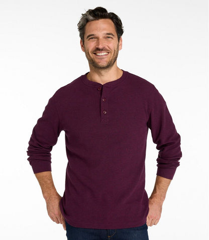 Men's Unshrinkable Mini-Waffle Henley, Long-Sleeve Traditional Fit / L.L.Bean