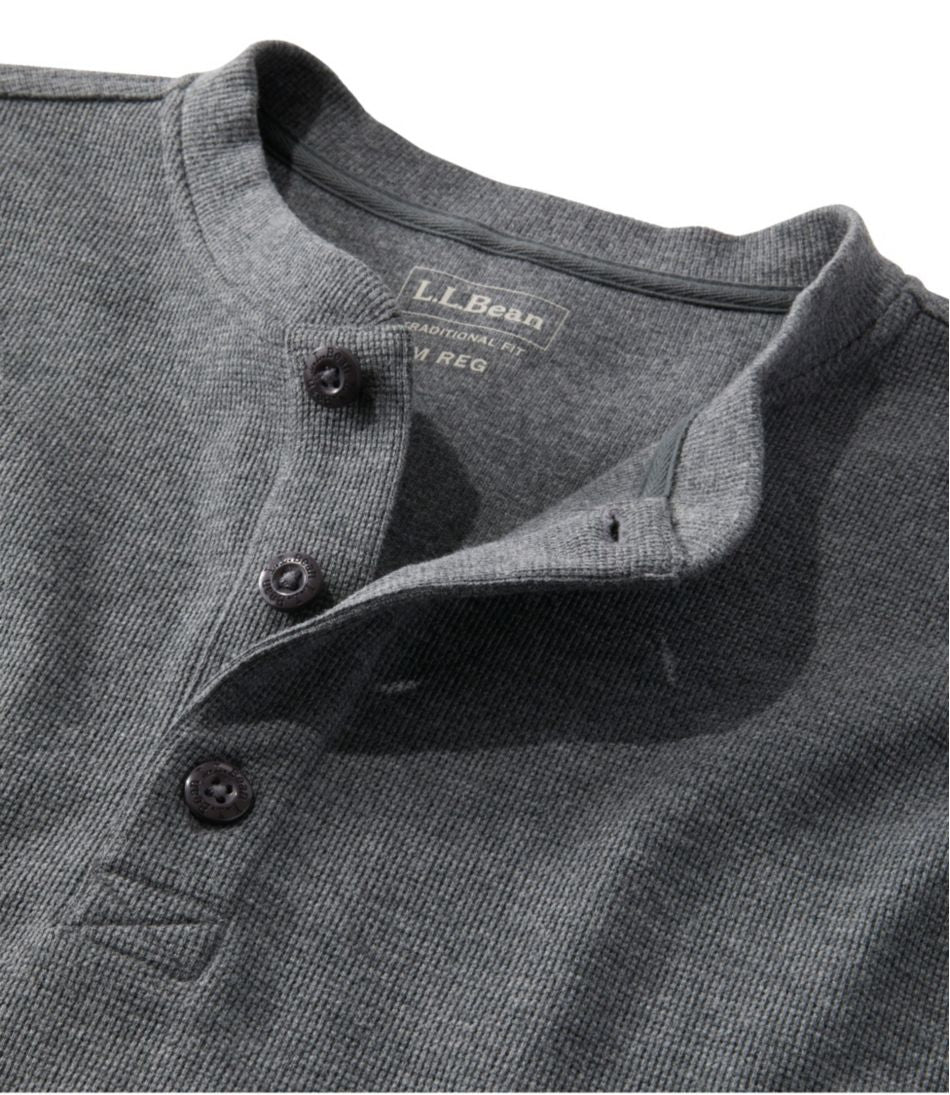 Men's Unshrinkable Mini-Waffle Henley, Long-Sleeve Traditional Fit / L.L.Bean