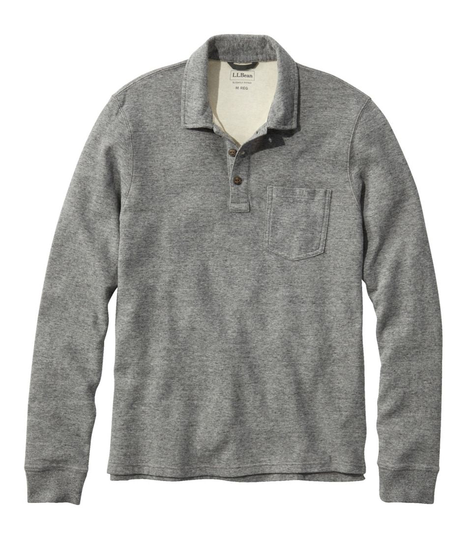 Men's Washed Cotton Double-Knit Polo, Long-Sleeve / L.L.Bean