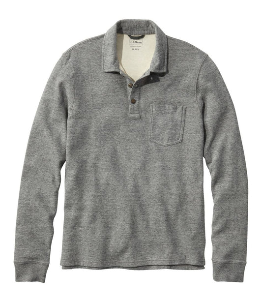 Men's Washed Cotton Double-Knit Polo, Long-Sleeve / L.L.Bean