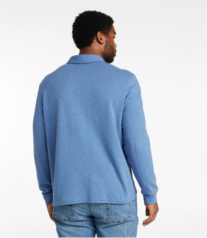 Men's Washed Cotton Double-Knit Polo, Long-Sleeve / L.L.Bean