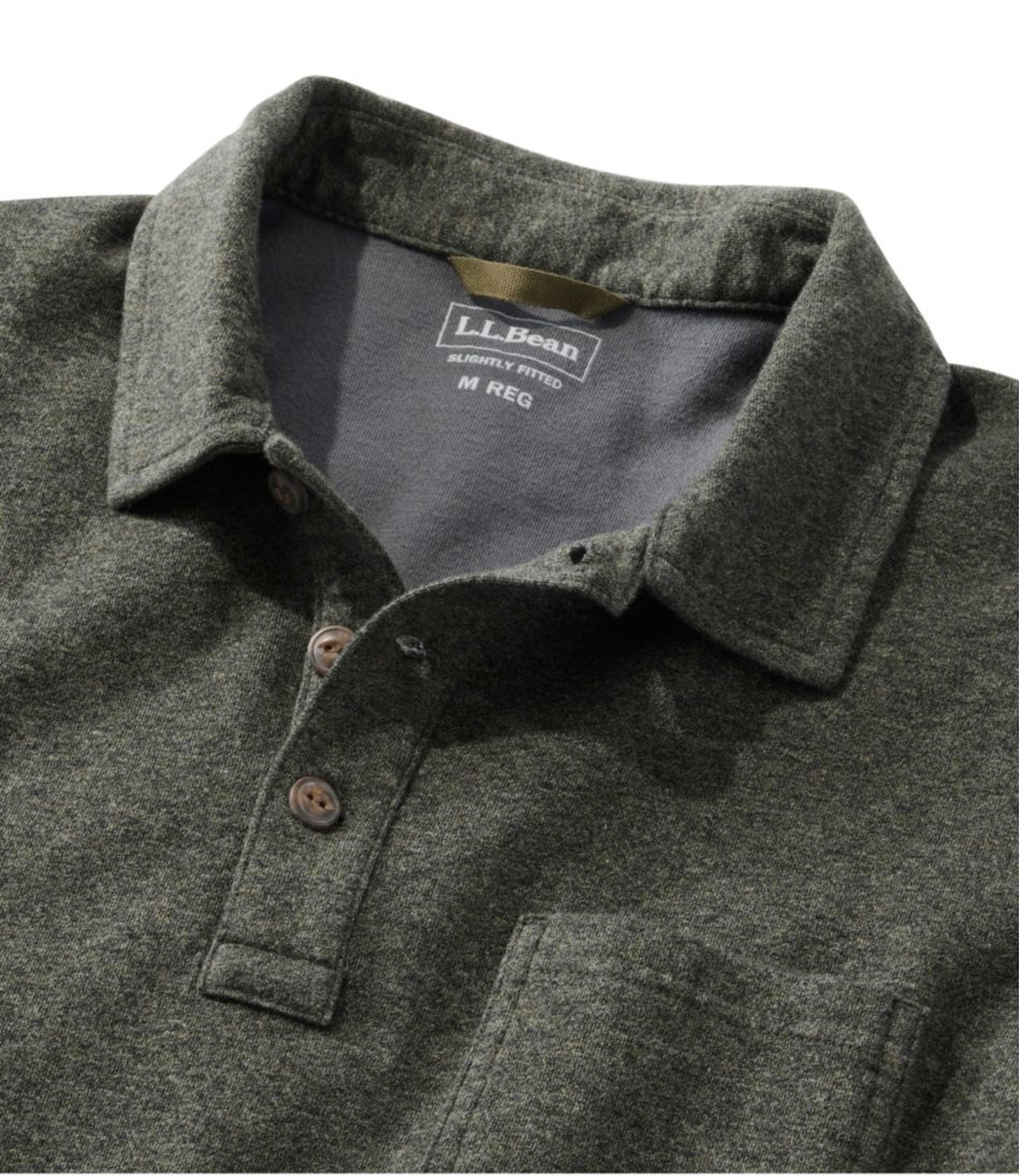 Men's Washed Cotton Double-Knit Polo, Long-Sleeve / L.L.Bean