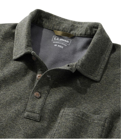 Men's Washed Cotton Double-Knit Polo, Long-Sleeve / L.L.Bean