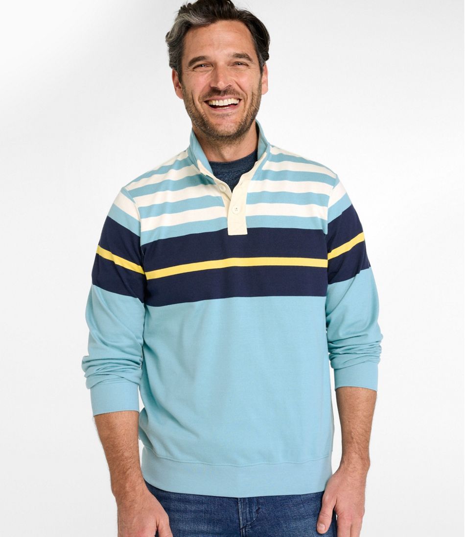 Men's Bean's Vintage Soft Rugby, Mockneck, Chest Stripe / L.L.Bean