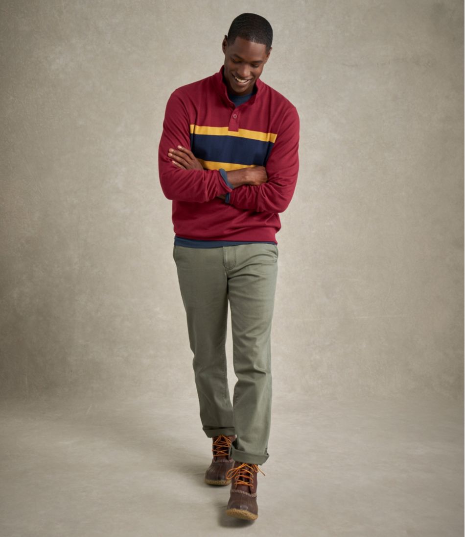 Men's Bean's Vintage Soft Rugby, Mockneck, Chest Stripe / L.L.Bean