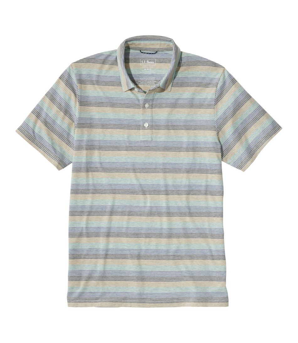 Men's Comfort Stretch Performance® Pima Polo, Short-Sleeve, Stripe / L.L.Bean
