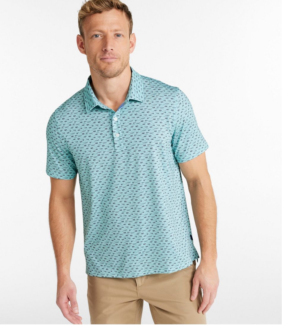 Men's Comfort Stretch Performance® Party Polo, Slightly Fitted, Short-Sleeve, Print / L.L.Bean