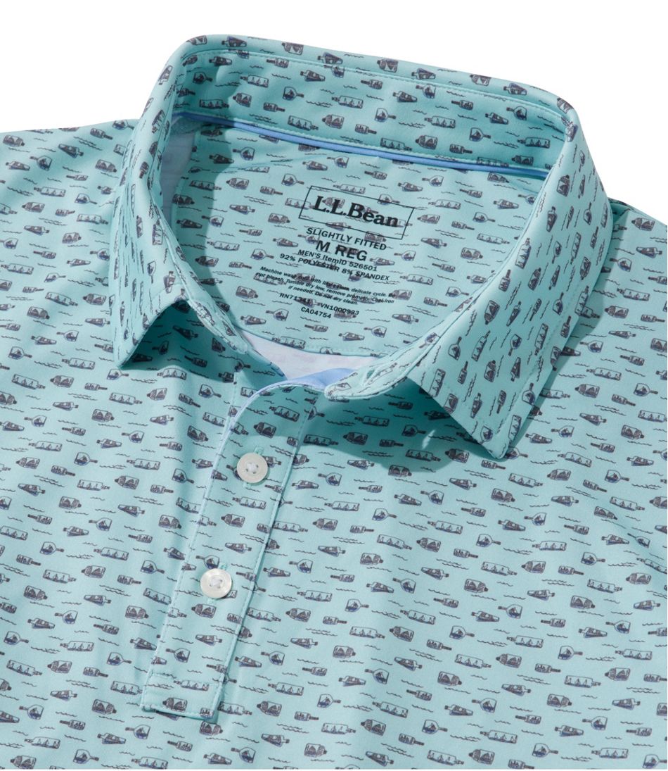 Men's Comfort Stretch Performance® Party Polo, Slightly Fitted, Short-Sleeve, Print / L.L.Bean