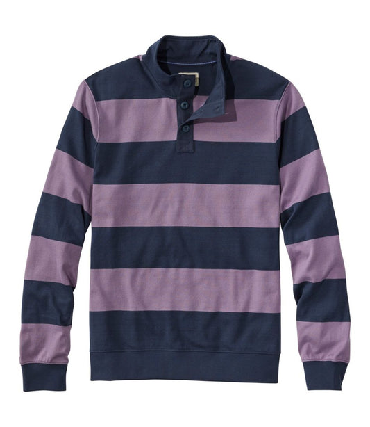 Men's Bean's Vintage Soft Rugby, Mockneck, Stripe / L.L.Bean