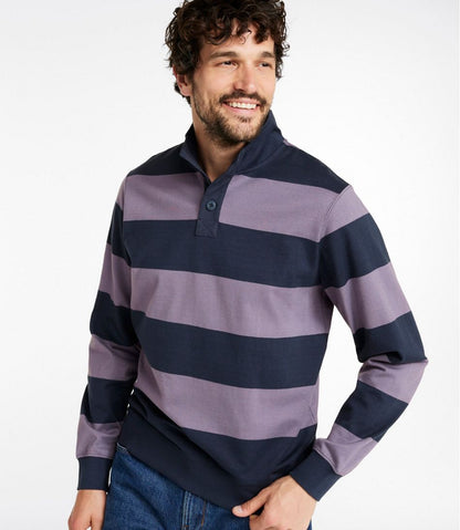 Men's Bean's Vintage Soft Rugby, Mockneck, Stripe / L.L.Bean