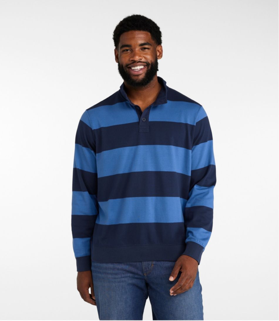 Men's Bean's Vintage Soft Rugby, Mockneck, Stripe / L.L.Bean