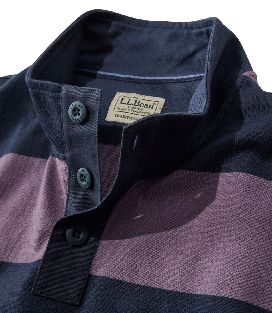 Men's Bean's Vintage Soft Rugby, Mockneck, Stripe / L.L.Bean
