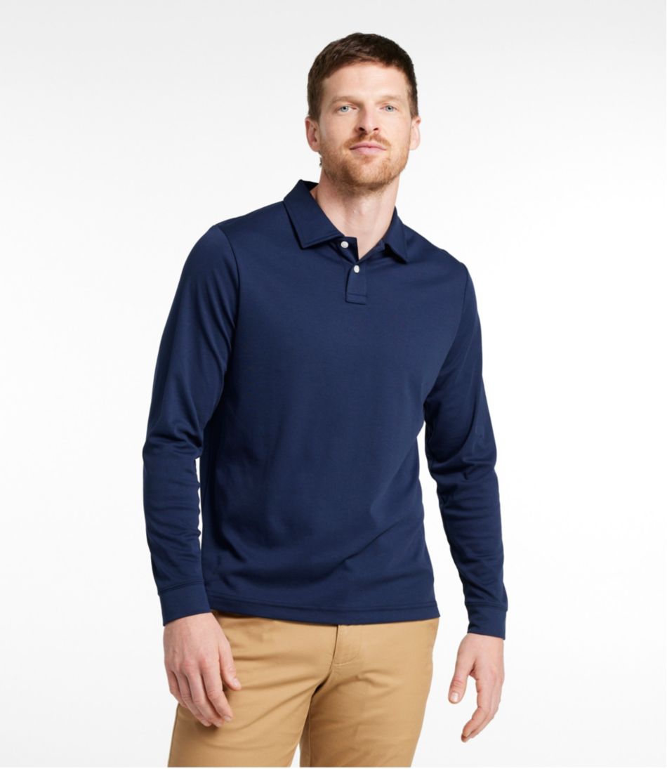 Men's Comfort Stretch Performance® Polo, Long-Sleeve, Slightly Fitted / L.L.Bean