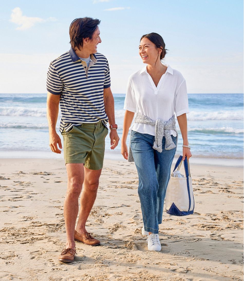Men's Casco Bay Rugged Polo, Short-Sleeve, Stripe / L.L.Bean