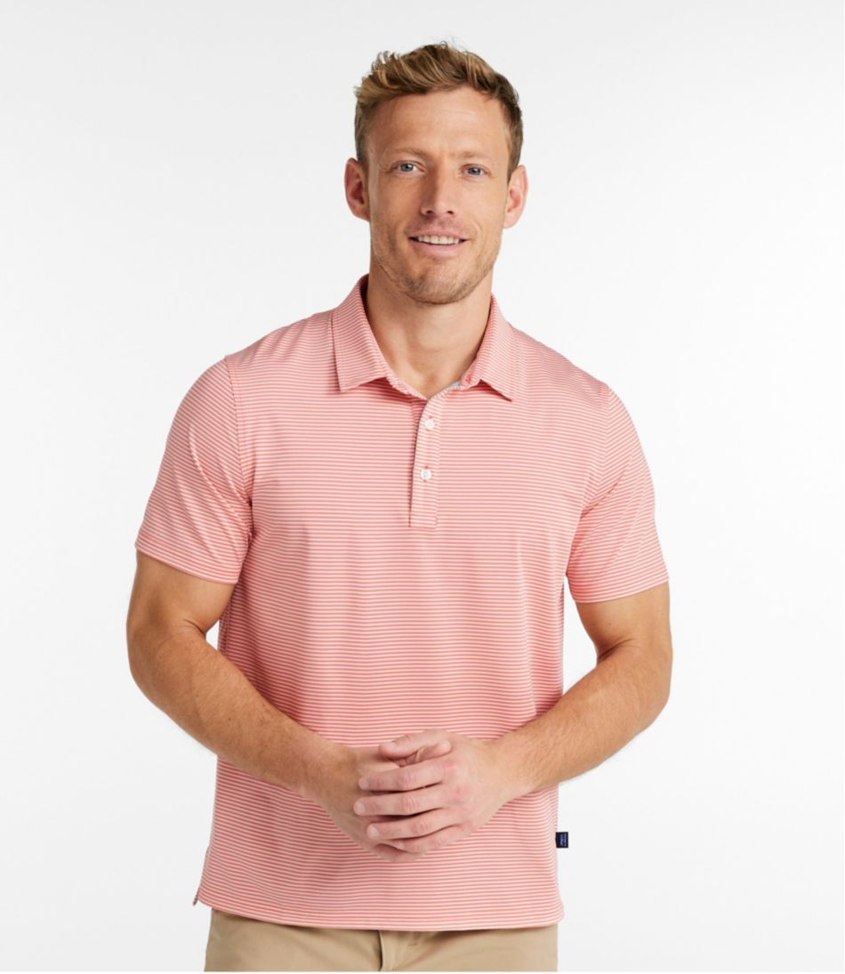 Men's Comfort Stretch Performance® Party Polo, Slightly Fitted, Short-Sleeve, Stripe / L.L.Bean