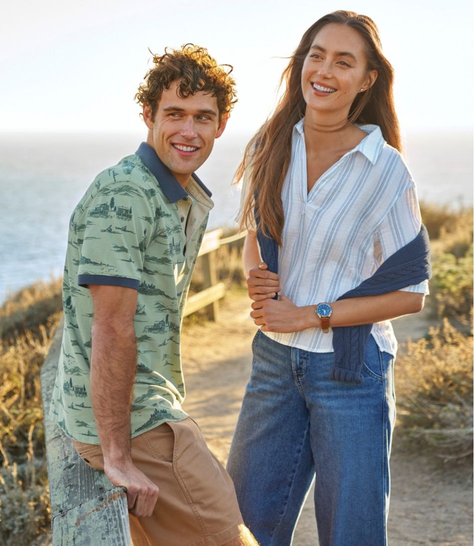 Men's Casco Bay Rugged Polo, Short-Sleeve, Print / L.L.Bean